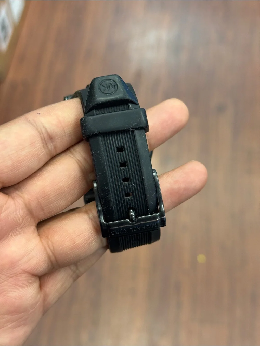 Michael Kors Matte Black Men's Chronograph reubber strap Watch